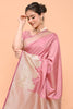 Dusty Pink Color Zari Woven Gajji Silk Saree