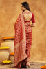 Maroon Color Khhadi Georgette Woven Saree