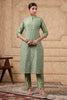 Green Color Chanderi Resham Embroidered Straight Suit