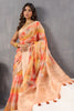 Multi-Color Floral Printed Organza Saree