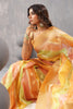 Orange Color Color Organza Golden Zari Woven Saree