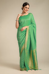 Jade Green Color Khaddi Georgette Saree