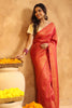 Deep Carmine Pink Color Silk Zari Woven Saree