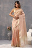 Dusty Peach Color Kota Silk Mirror Embroidered Saree