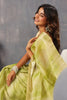 Green Color Organza Tissue Golden Zari Woven Saree