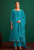 Teal Color Organza Embroidered Anarkali Suit