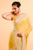 Pale Yellow Color Embroidered Crush Tissue Saree