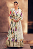 Cream Color Georgette Printed & Zari Embroidered Gown