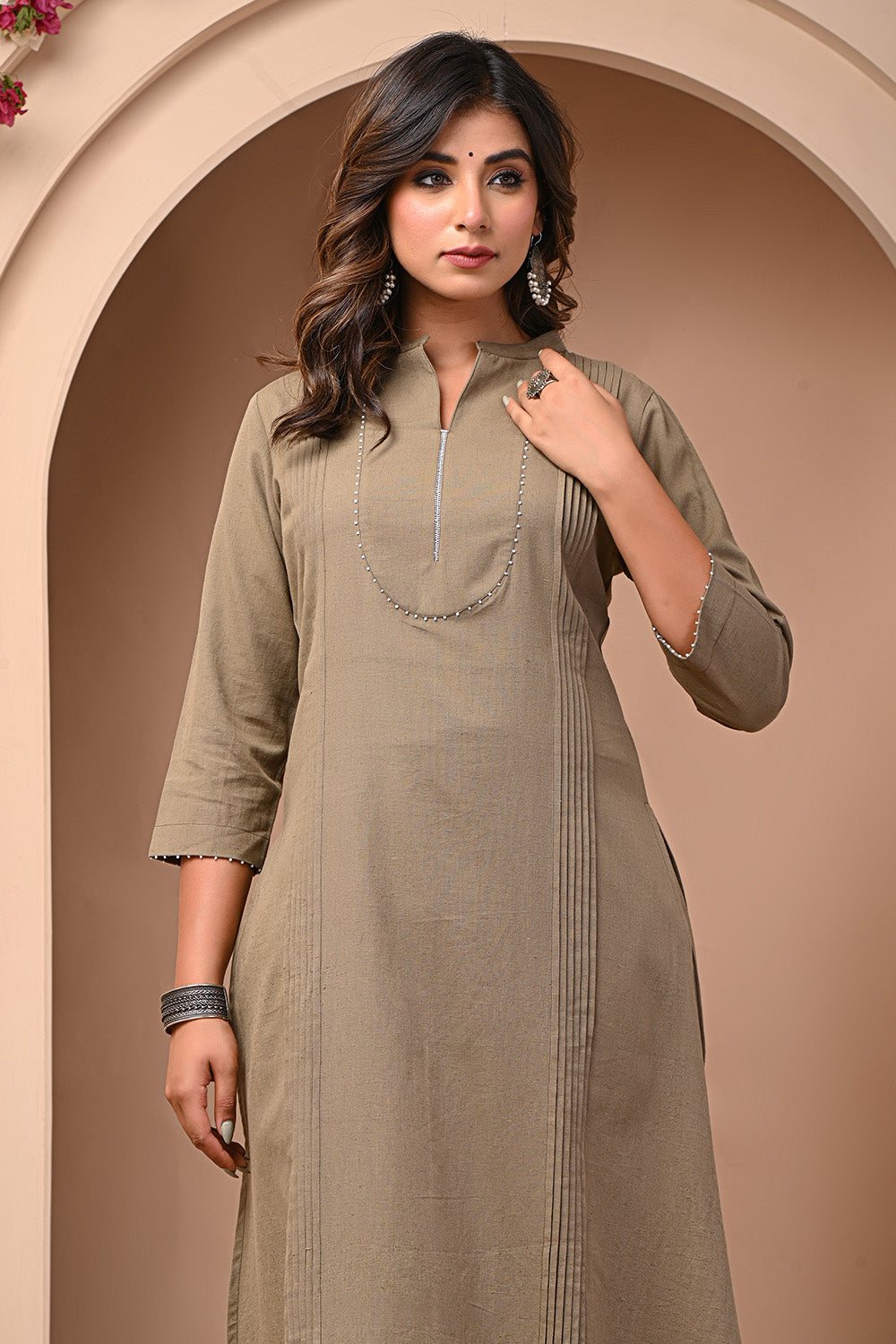 Sandrift Solid Color Cotton Kurta Set