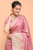 Dusty Pink Color Zari Woven Gajji Silk Saree