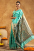 Turquoise Color Cotton Printed Saree