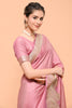 Dusty Pink Color Zari Woven Gajji Silk Saree