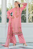 Pink Color Crepe Printed Unstitched Suit Material