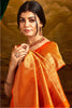 Orange Colour Woven Silk Saree