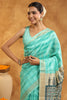 Turquoise Color Cotton Printed Saree