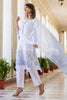 White & Blue Color Printed Cotton Suit