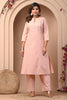 Dusty Peach Solid Color Cotton Kurta Set