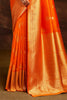 Orange Colour Woven Silk Saree