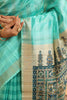 Turquoise Color Cotton Printed Saree