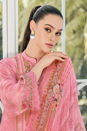 Pink Color Crepe Printed Unstitched Suit Material