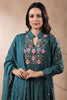 Teal Color Chanderi Neck Embordered Suit