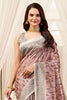 Beige & Dusty Pink Color Cotton Silk Printed Saree