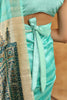 Turquoise Color Cotton Printed Saree