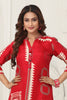 Cardinal Red Color Crepe Silk Printed Long Kurta Set