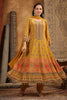 Mustard Color Crepe Silk Printed & Mirror Work Anarkali Suit