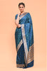 Navy & Green Color Banarasi Silk Woven Saree