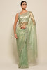 Mint Green Color Mantellic Tissue Embroidered Saree