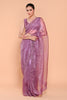 Mauve Color Organza Tissue Saree