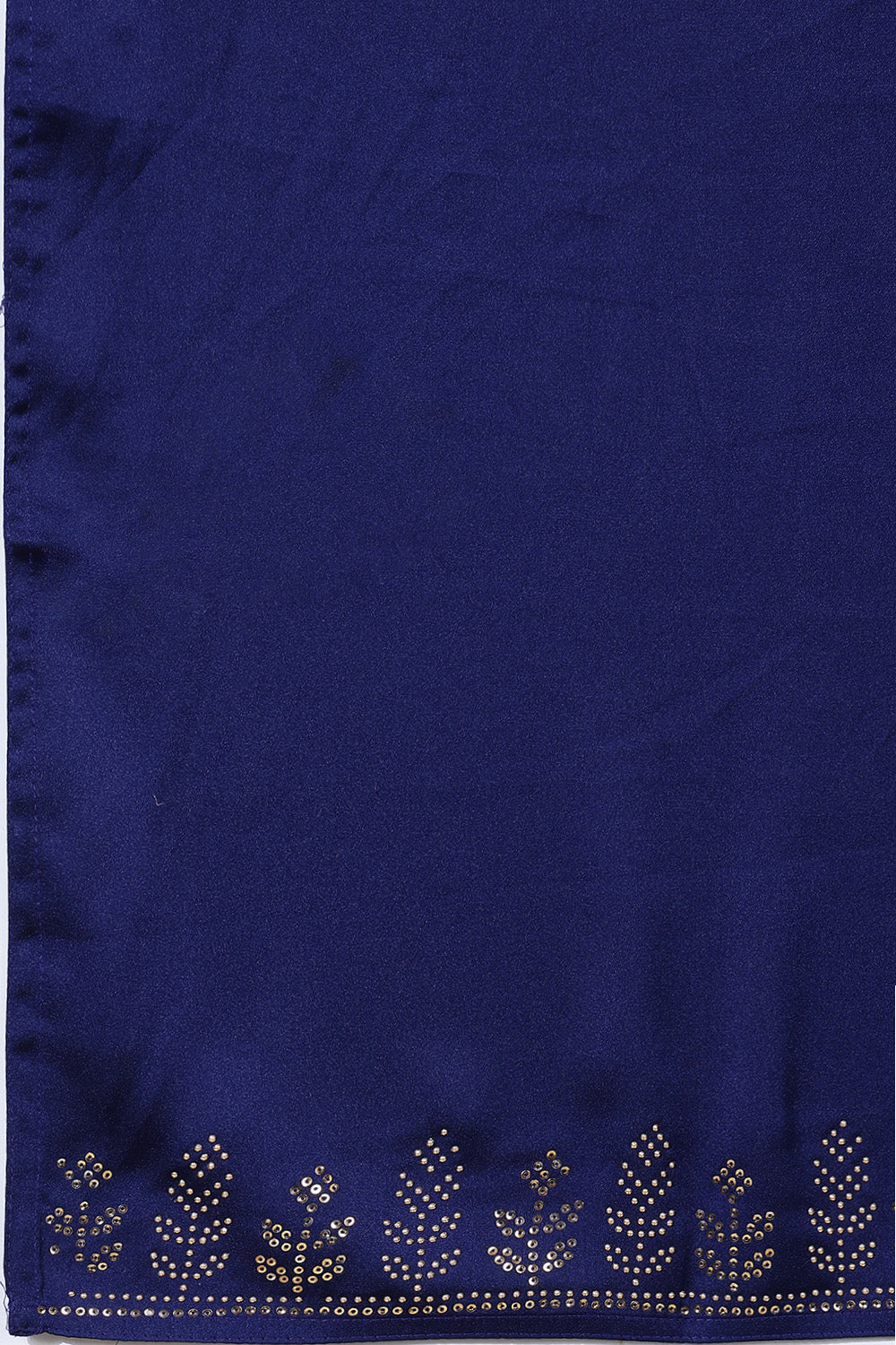 Navy Blue Color Satin Worked Satin Saree with Readymade Woven Blouse