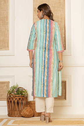 Multi-Color Cotton Shibori Print Kurti