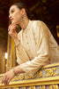 Cream Color Velvet Sequins & Thread Embroidered Unstitched Suit Fabric