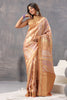 Peach & Beige Color Crepe Silk Woven Saree