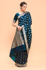 Peacock Blue Color Woven Banarasi Silk Saree