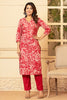 Maroon Colour Printed Muslin Straight Suit