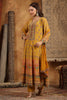 Mustard Color Crepe Silk Printed & Mirror Work Anarkali Suit