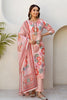 Peach Color Printed Cotton Straight Suit