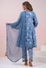 Blue Colour Cotton Printed Anarkali Suit