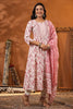 Cream & Pink Color Floral Printed Cotton Anarkali Suit