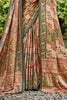 Grey Color Floral Printed Pashmina Saree With Matching Shawl