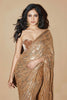 Fown Color Georgette Sequins Embroidered Saree