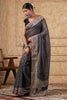 Grey Color Printed Cotton Saree