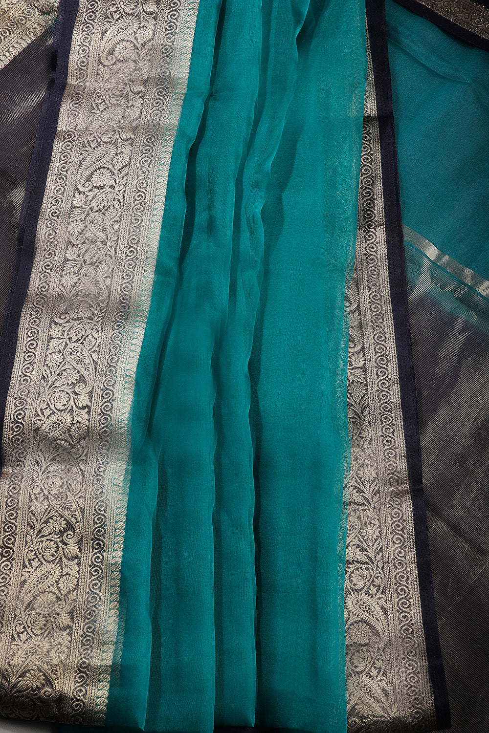 Teal Color Organza Saree