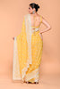 Pale Yellow Color Embroidered Crush Tissue Saree