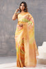 Orange Color Color Organza Golden Zari Woven Saree