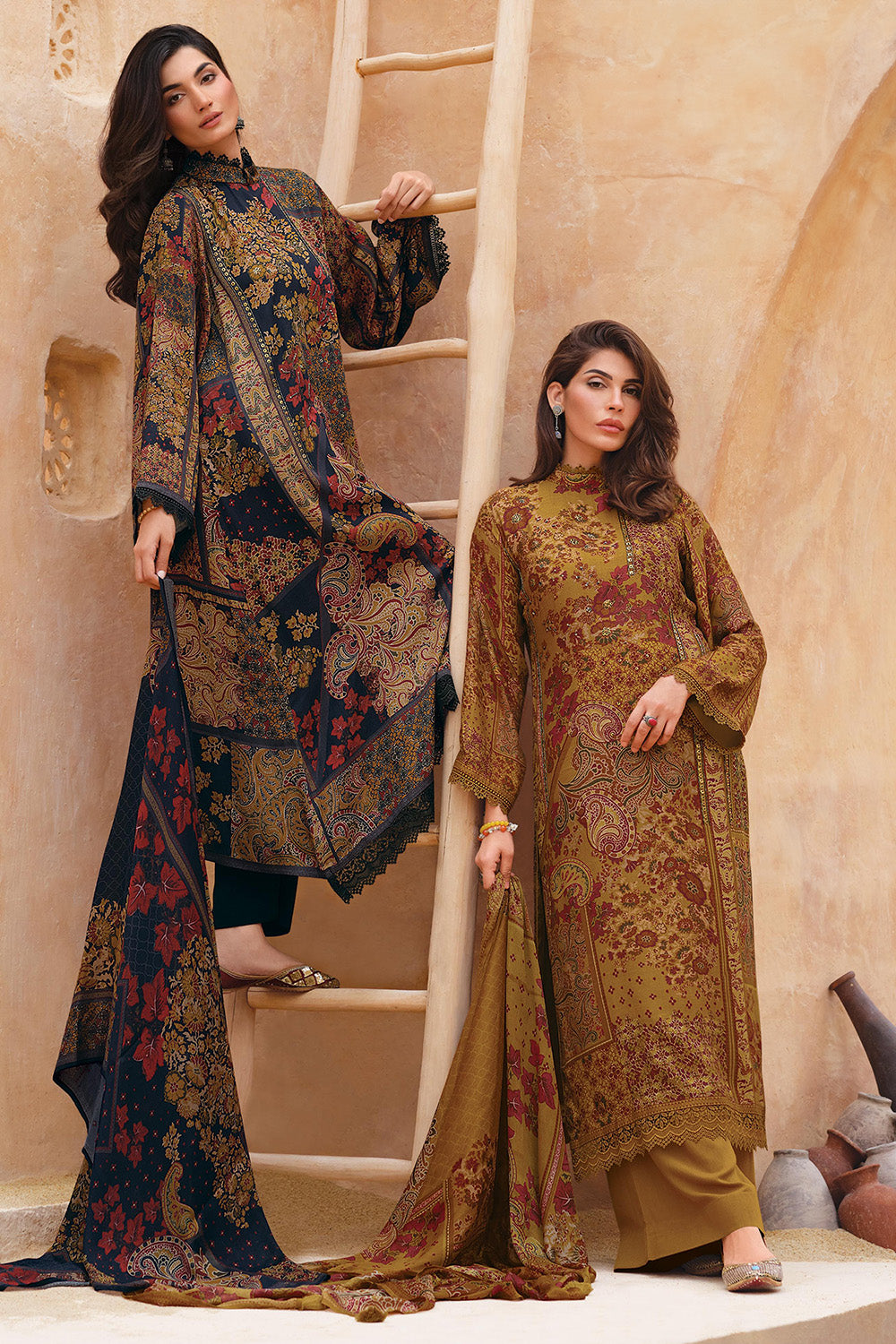 Black Color Floral Printed Spun Unstitched Suit Material