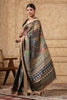 Green & Beige Color Printed Cotton Saree